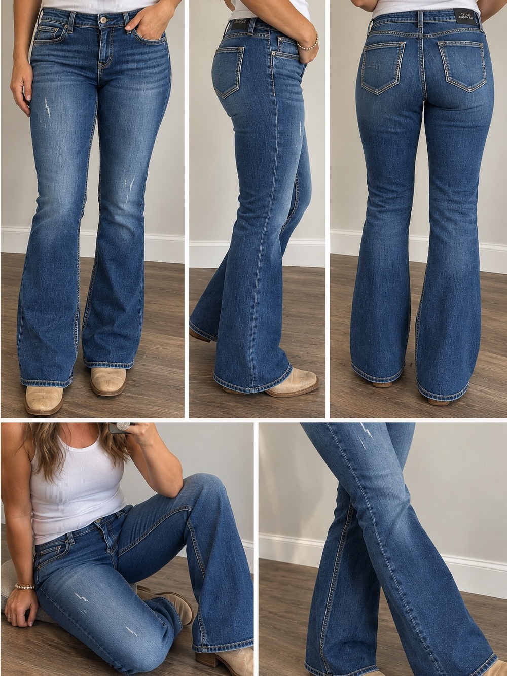 Silver Jeans Medium Blue High-Rise Flare Jeans